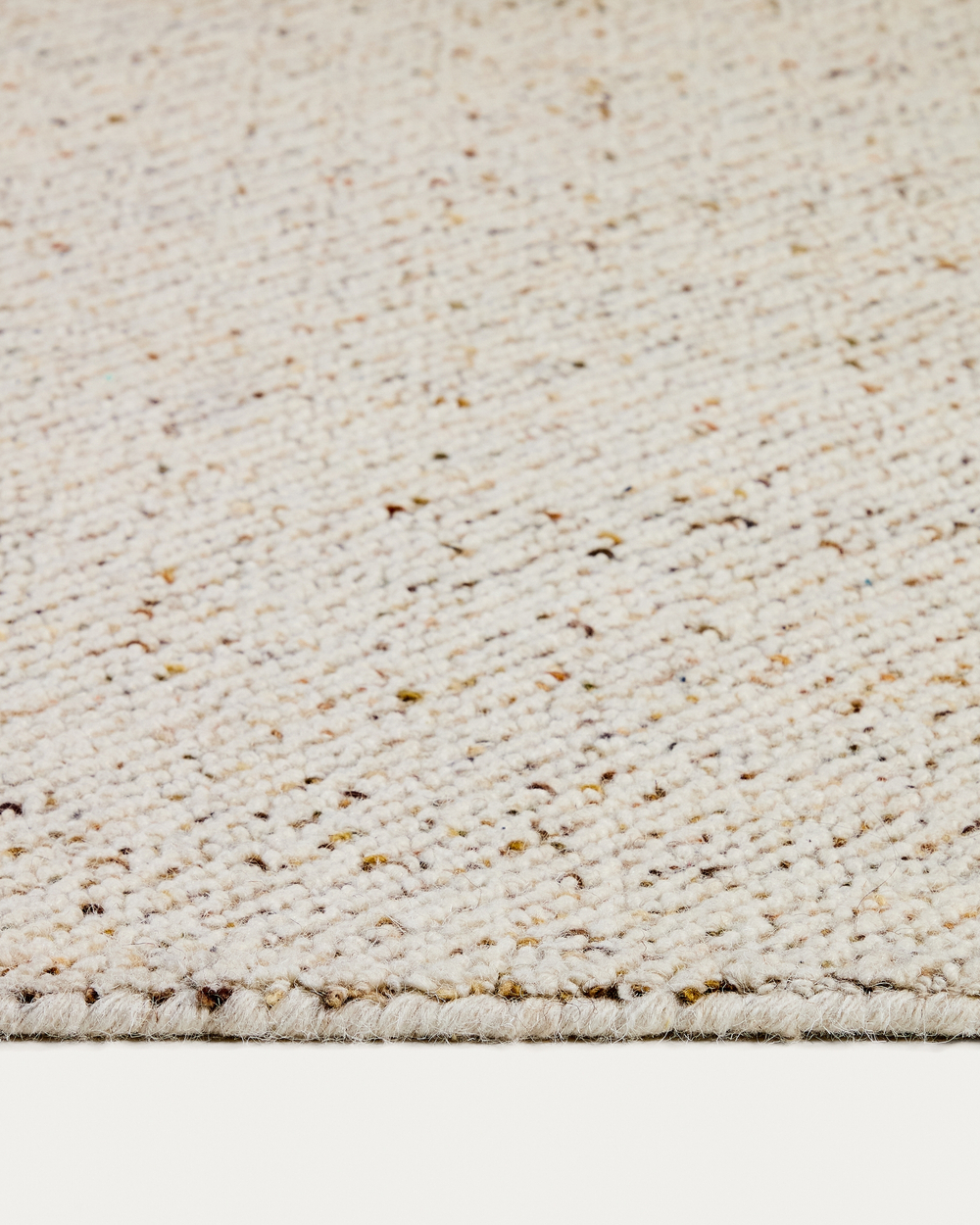 Ковер Lenuo из шерсти и хлопка жаккардовый цвет экрю, 160 x 230 см