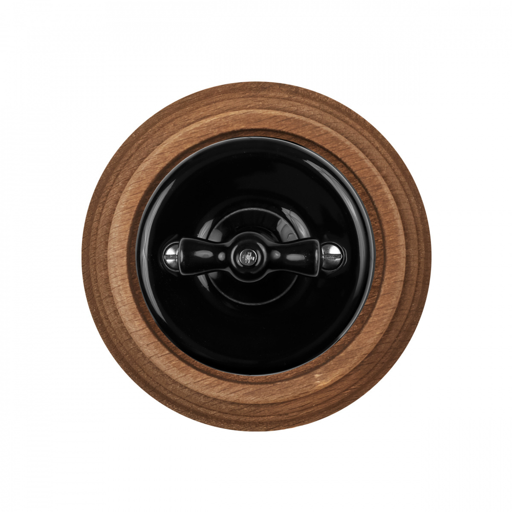 Выключатель 2-х клавишный, керамика, цвет чёрный B1-202-03