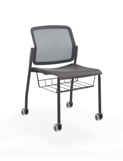 Movie стул со спинкой-сеткой на 4 ногах и колесах