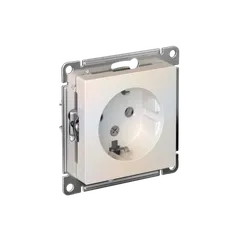 Розетка 1-м СП AtlasDesign 16А IP20 с заземл. механизм жемчуж. SE ATN000443