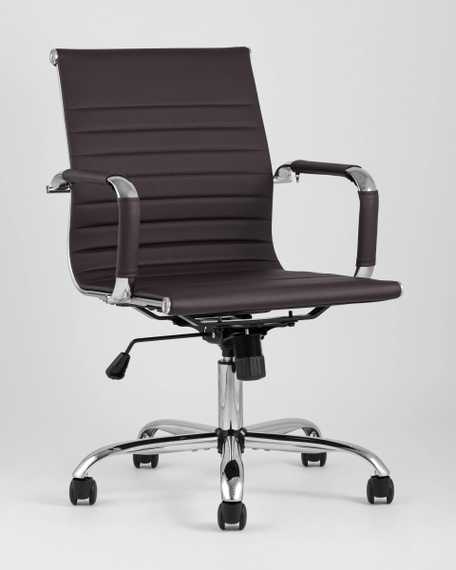 Компьютерное кресло TopChairs City S офисное коричневое, обивка экокожа, механизм качания и регулировки по высоте