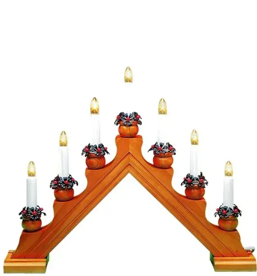 Рождественская горка-светильник Karin, 7 теплых белый свечей, темно-коричневое дерево, высота 35 см., Svetlitsa (16-276-06)