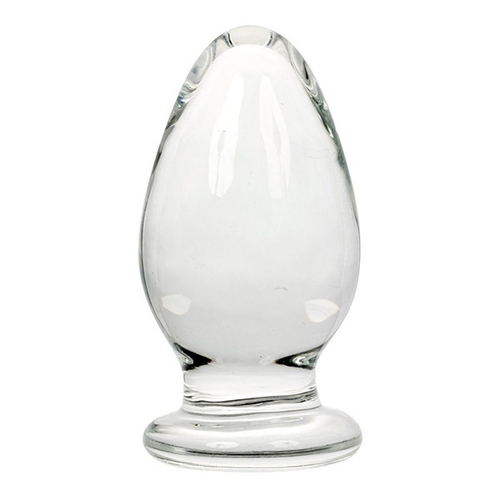 Прозрачный анальный плаг из стекла 8см Egzo