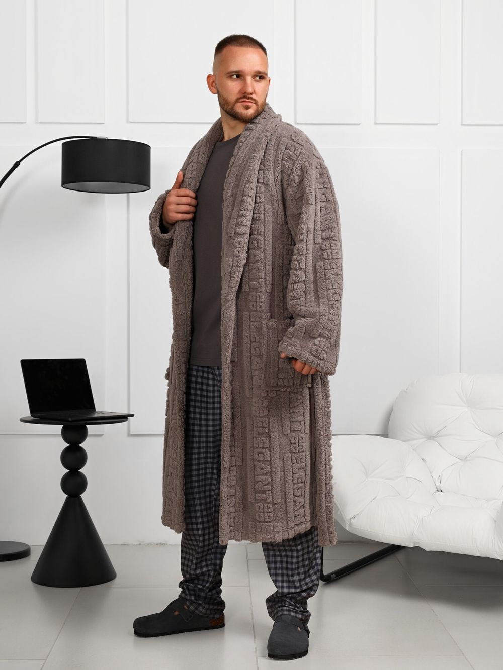 Халат мужской Идеал-3 Виотекс СЕРЫЙ