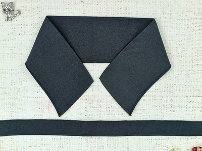 Комплект воротник ш. 7,5 см д. 43 см + подвяз ш. 2,5 см д. 105 см, чёрный