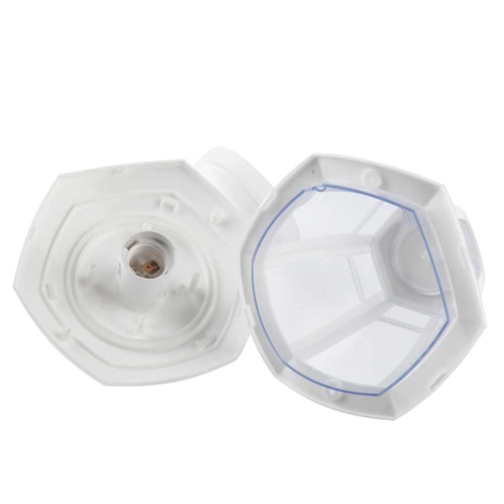 Садово-парковый светильник ЭРА «Дели 3» НБУ 07-40-004 белый 6-гранный настенный IP44 Е27 max60Вт