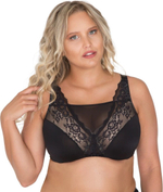 Бюстгальтер-топ plus size на косточках (Размер: 90G) (Цвет: черный)