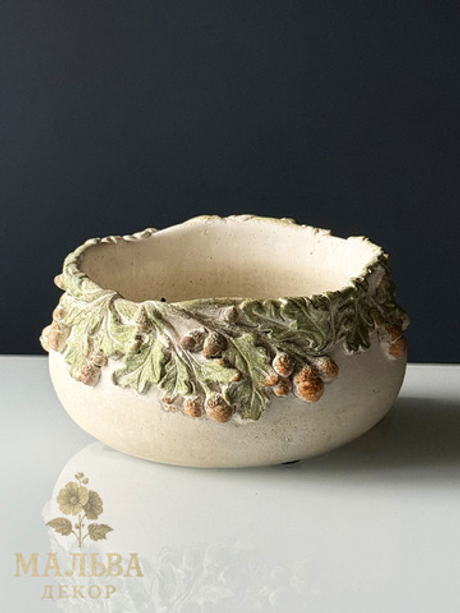 Кашпо "Желуди" плоское D19,5xH10,5 см