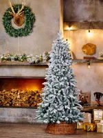 Заснеженная елка «Bourget» Бурже (Литая+пвх) 210 см / 2,1 м