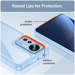 Чехол с мягкими усиленными рамками синего цвета для Xiaomi Mi 12 Pro, мягкий отклик кнопок