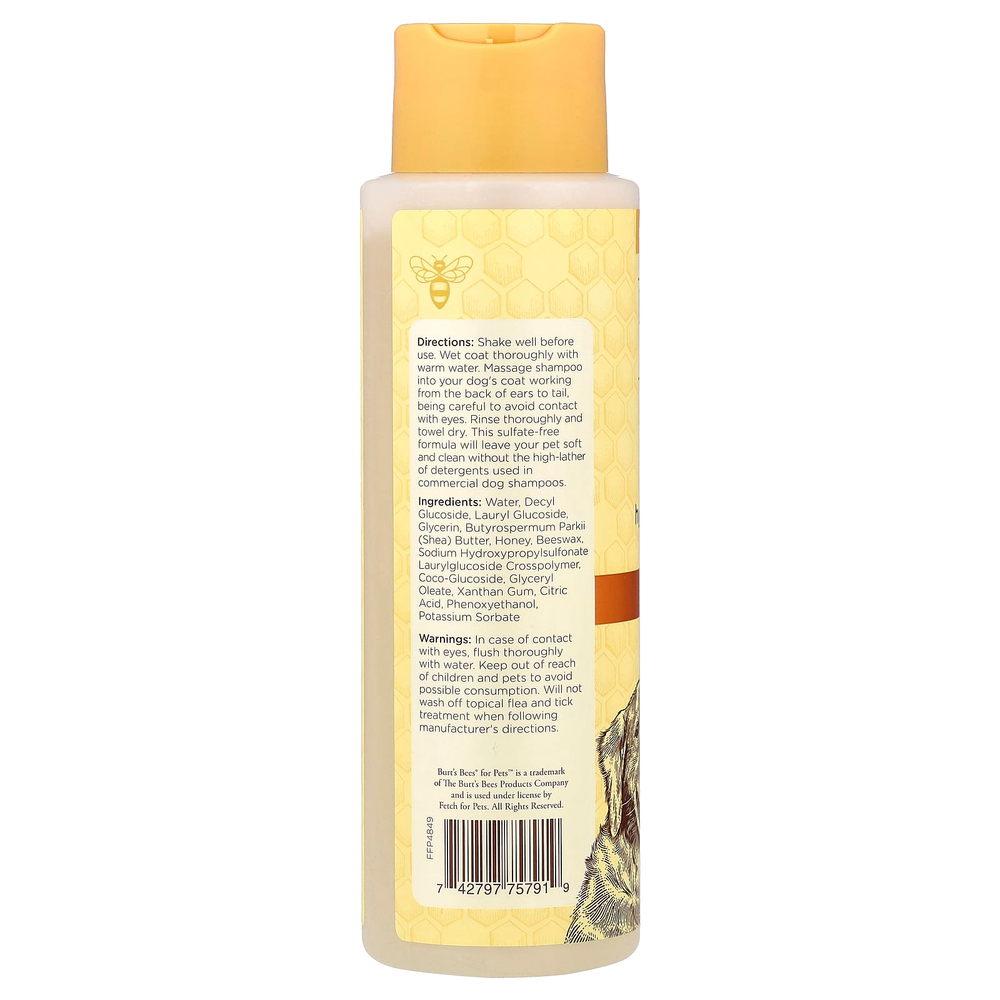 Burt's Bees, гипоаллергенный шампунь для собак, с маслом ши и медом, 473 мл (16 жидк. унций)
