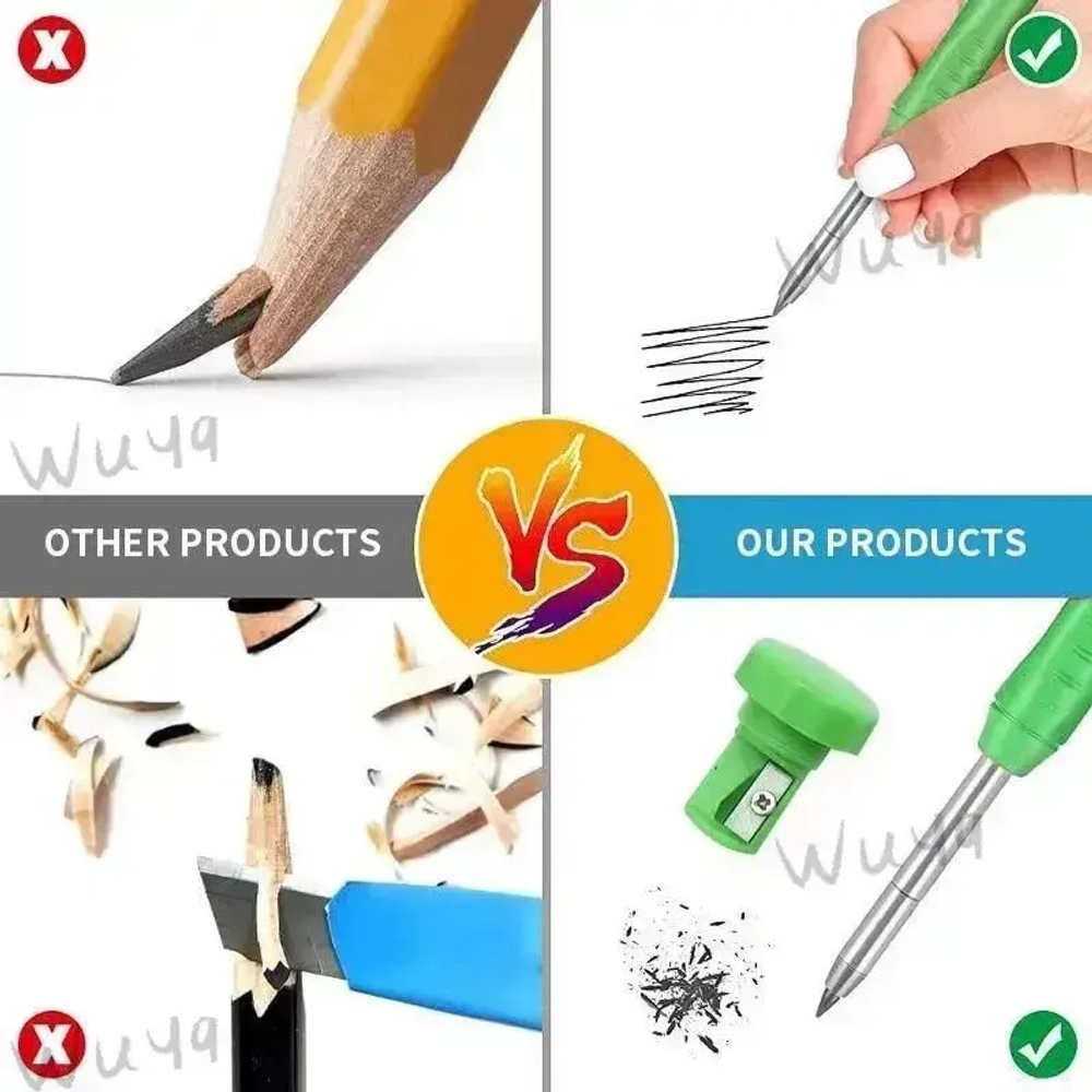 Маркировочная ручка (+ 6 запасных стержней по 2 мм) маркер столярный карандаш столярный карандаш