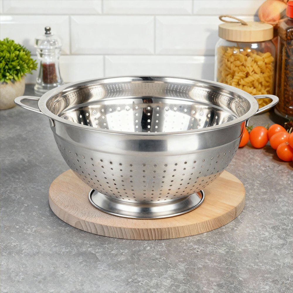 Дуршлаг 34см нерж с 2-мя ручками