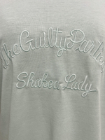 Футболка Miss Diva 11835 однотонная с белым воротником и надписью спереди