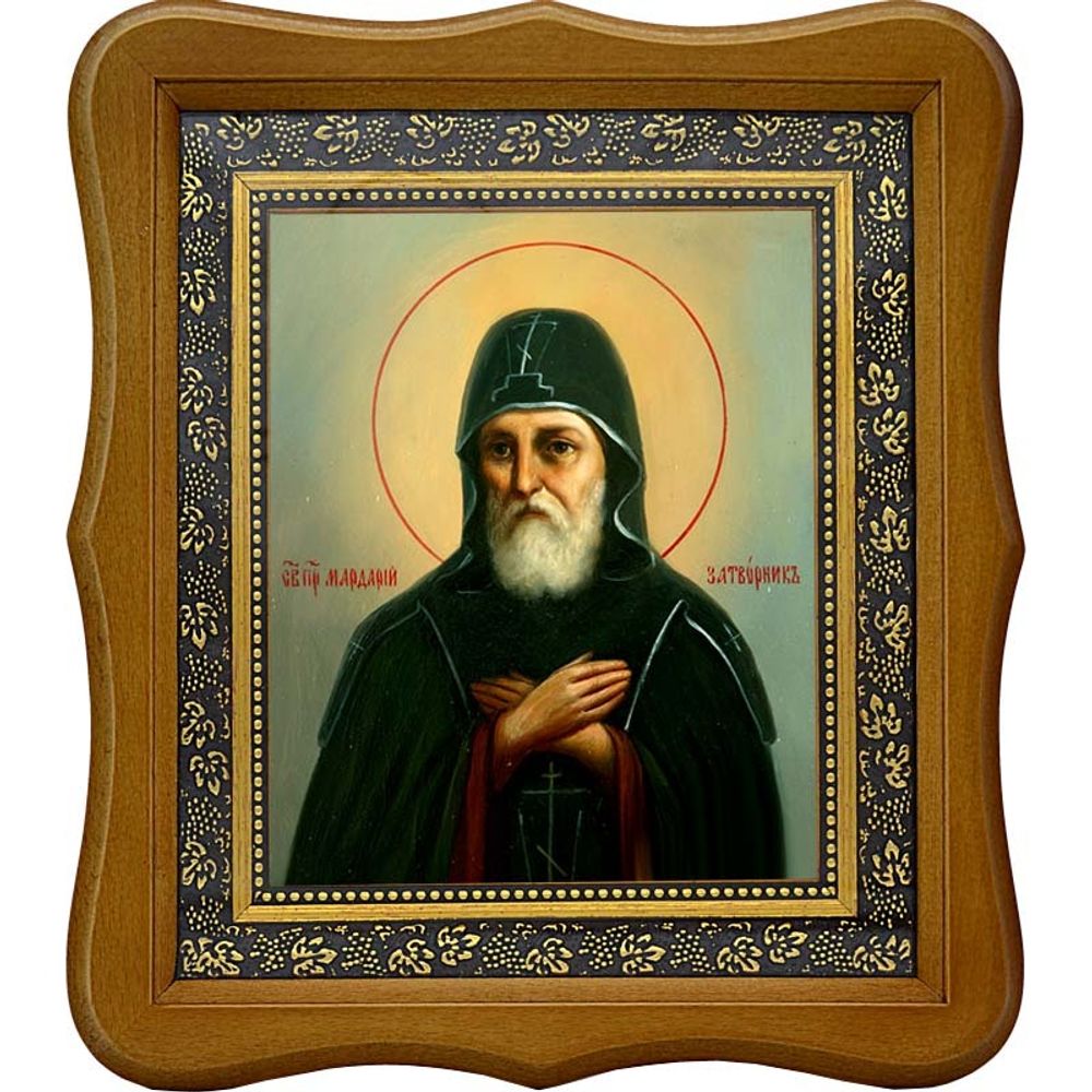Мардарий Печерский, преподобный затворник. Икона на холсте.