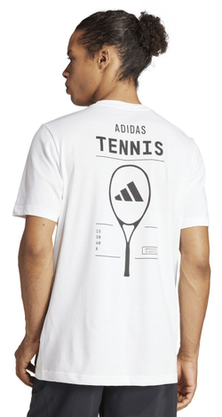 Мужская теннисная футболка Adidas Graphic Tennis Racket T-Shirt - белый