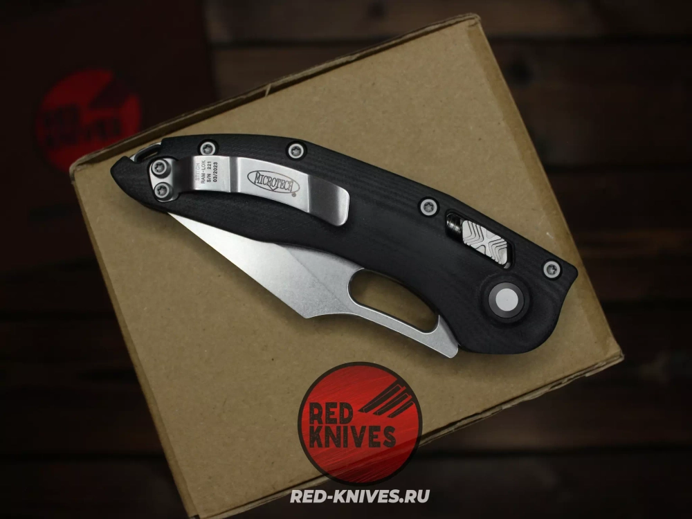 Нож Microtech Stitch Ram-Lok - рукоять черный G10, клинок стоунвош RK-456