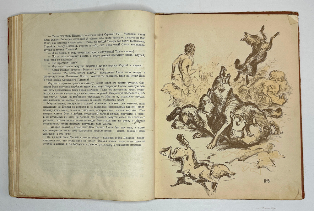 Киплинг Р. Маугли. Перевод Займовского С.Г., Рисунки Ватагина В. М., ОГИЗ ДЕТГИЗ, 1935г.