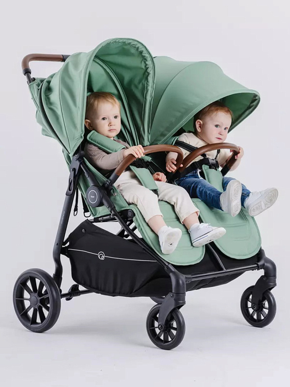 Детская прогулочная коляска для двойни Rant Twinny Wild green
