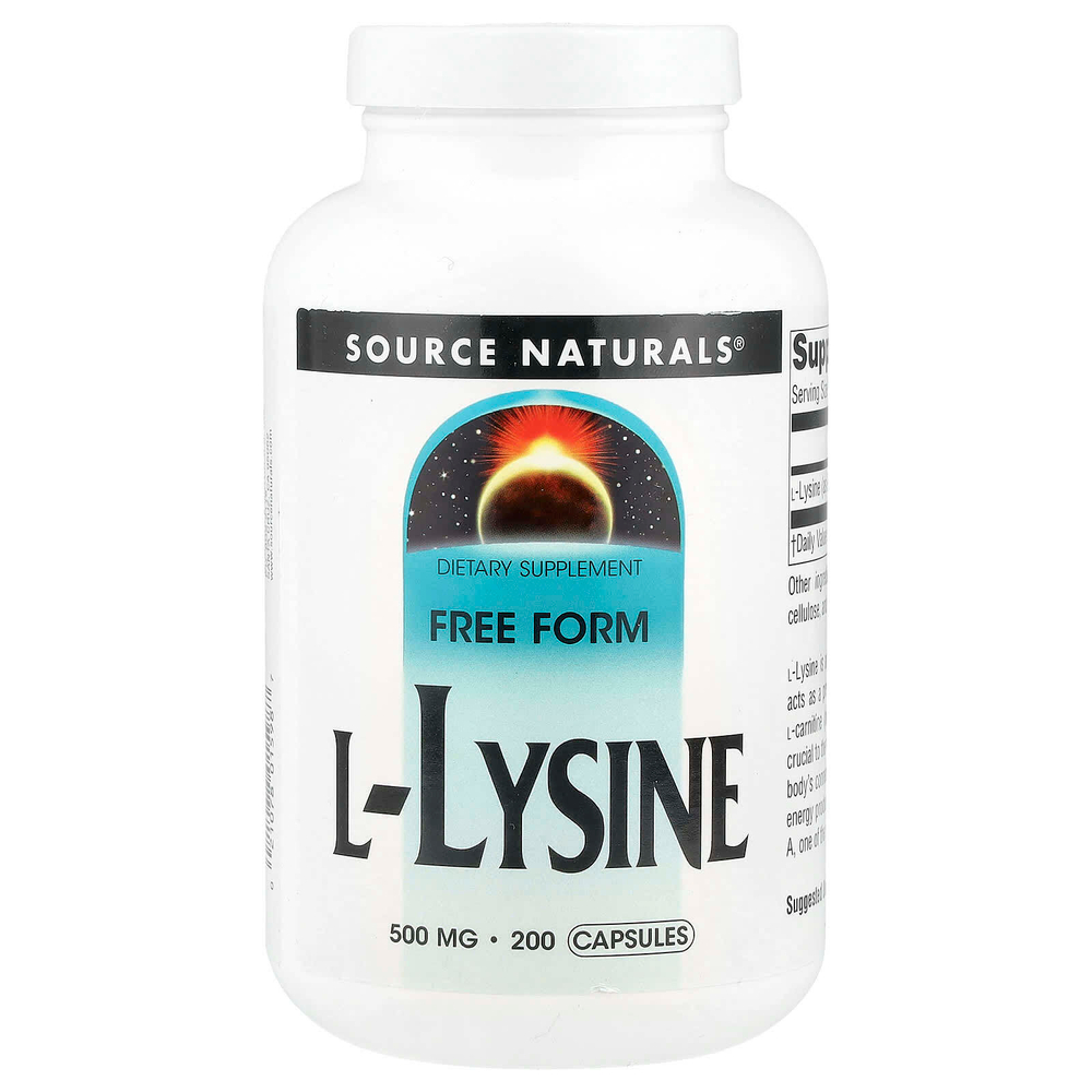 Source Naturals, L-лизин, 500 мг, 200 капсул