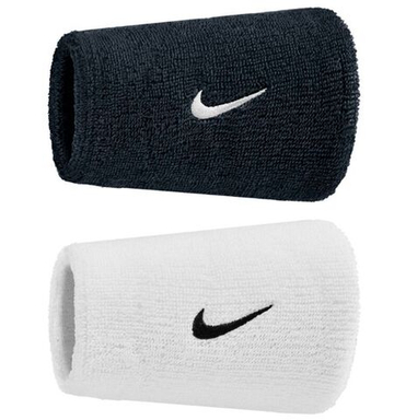 Напульсник теннисный Nike Swoosh Double-Wide 2P - white/black/white