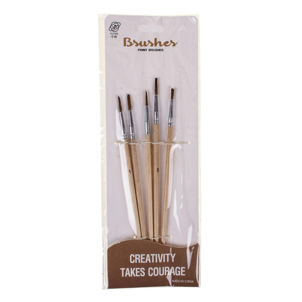 Набор кистей Пони 1,2,3,4,5 в пакете с картонной подложкой