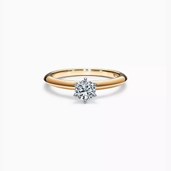 Кольцо из жёлтого золота с бриллиантом 0.22 карат💠Tiffany ✨exclusive✨ Единственное в наличии. 16,5 размер