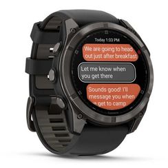 Garmin Fenix 8 Pro 51 мм Amoled Sapphire Carbon Gray DLC Titanium with Black/Pebble Gray Silicone Band (010-03199-00/010-03199-01)