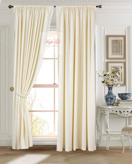 Луи (Cream). Шторы из стриженного бархата