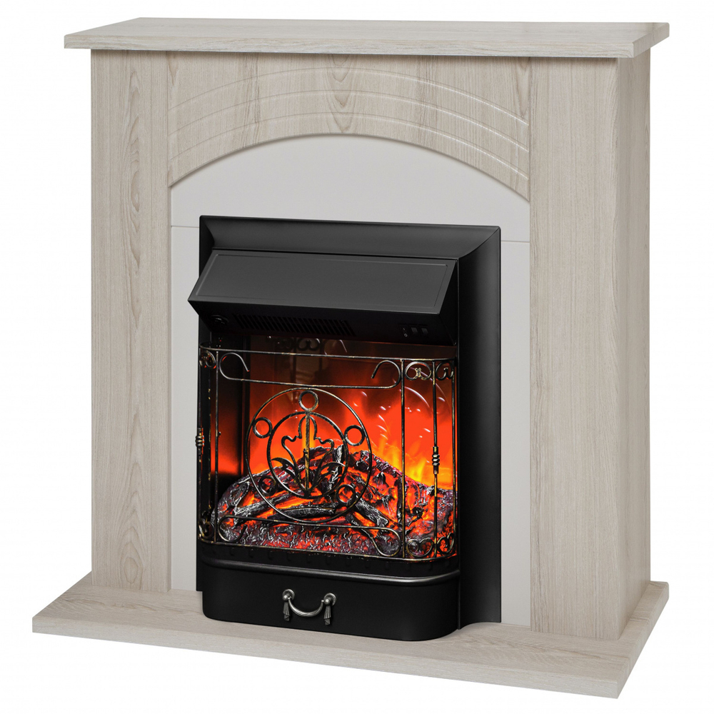 Электрокамин RealFlame Hanna STD LO светлый дуб с очагом Majestic Lux Black