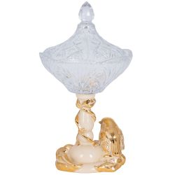 Сахарница стеклянная с крышкой Зарничка Свитти Айвори