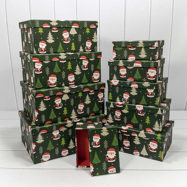 
          Коробка 34 х 26 х 15.3 см Набор 10 шт "Дед Мороз" (Зеленый)