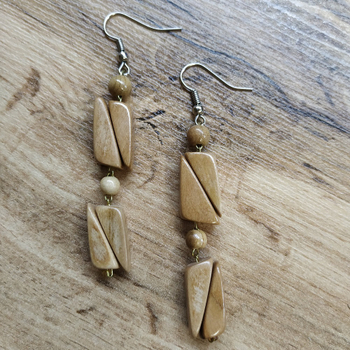 Серьги Клинышки, дерево