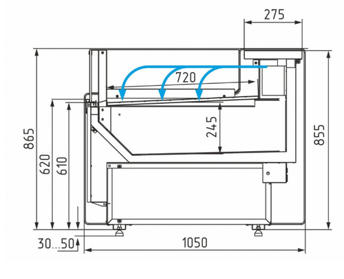 Холодильная витрина CARBOMA BAVARIA 3 GC111 SP 2,0-2 рыба на льду открытая без боковин