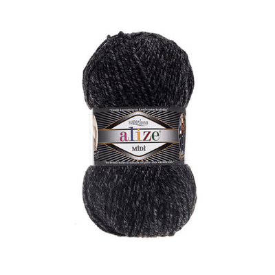 Пряжа Alize (Ализе) Superlana Midi / уп.5 мот. по 100 г, 170м, 800 антрацитовый жаспе A