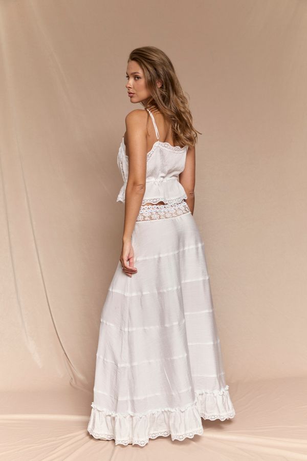 Юбка кружевная с рюшами 