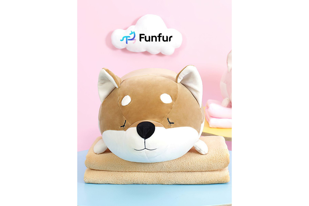Игрушка подушка с пледом Funfur Shiba
