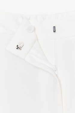 ZARA БРЮКИ С ШИРОКИМИ ШТАНИНАМИ И ЭЛАСТИЧНОЙ ТАЛИЕЙ, ЖЕЛТОВАТО-БЕЛЫЙ