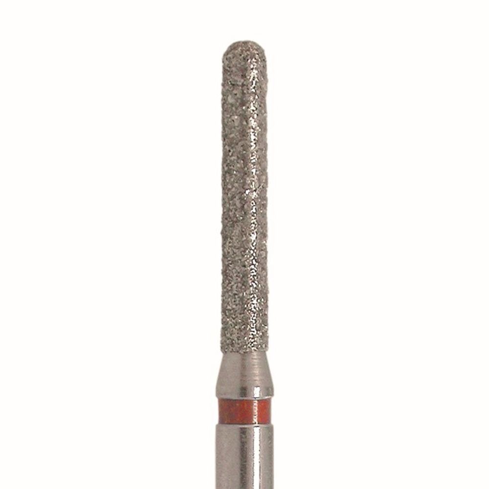 Бор алмазный 882F.HP.018, красный, 1 шт. Форма - цилиндр с закругленным концом, JOTA, Швейцария