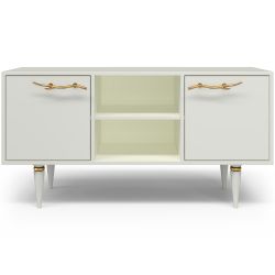 Тумба под ТВ Арт Колор matte 117см Классик Голд Белый опал матовый