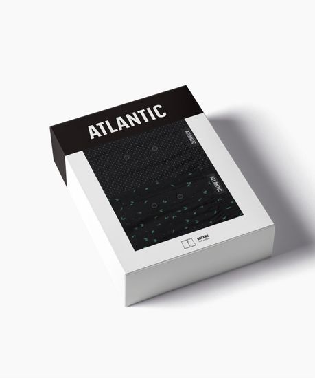 Трусы (2 шт) мужские семейные Atlantic 2MBX-058, хлопок, черный + черный