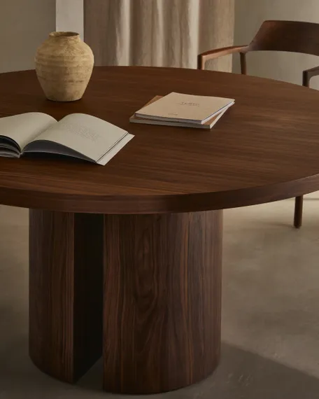 Стол Nealy Ø 150 см, шпон темного ореха