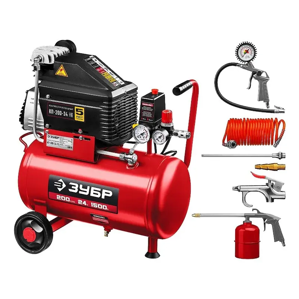 Безмасляный воздушный компрессор ЗУБР КП-200-24 Н6 серия "Мастер"