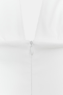 ZARA ПЛАТЬЕ ХАЛТЕР С ЮБКОЙ-КЛЕШ, БЕЛЫЙ