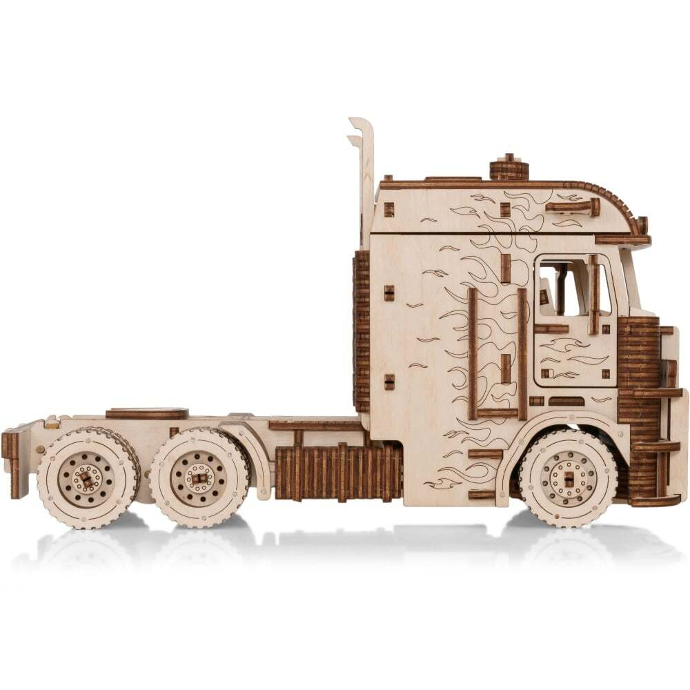 Грузовик Тягач Король дорог от EWA - Деревянный конструктор, сборная механическая модель, 3D пазл