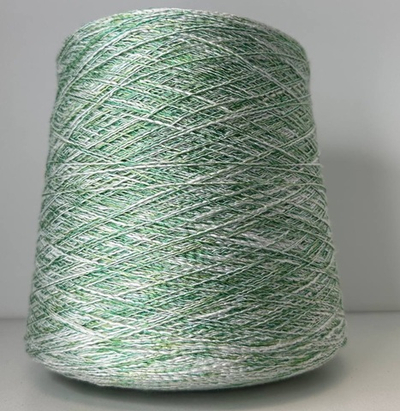 6380 - AVIA S.p.A.; 100% вискоза; 460м/100гр; col. 7448, цвет: скрутка из нитей зелёного и белого цвета; S702; МР