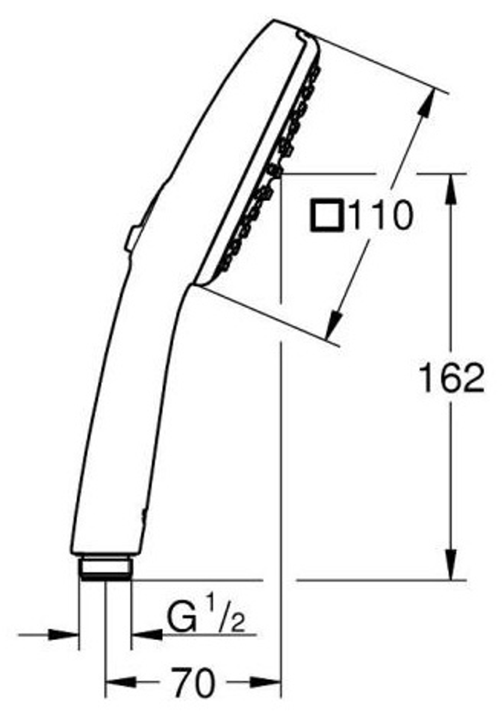 Ручной душ GROHE Vitalio Comfort 110, 2 вида струй, 13,5 л/мин, хром (26925001)