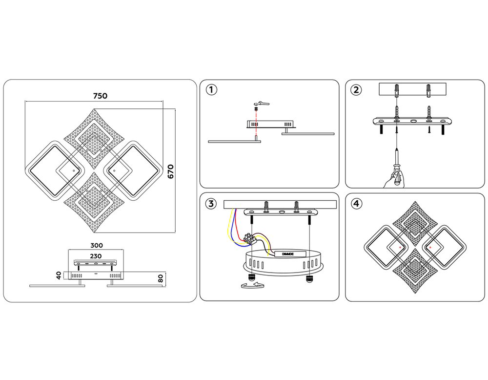 Ambrella Потолочный светодиодный светильник с пультом Original FA430