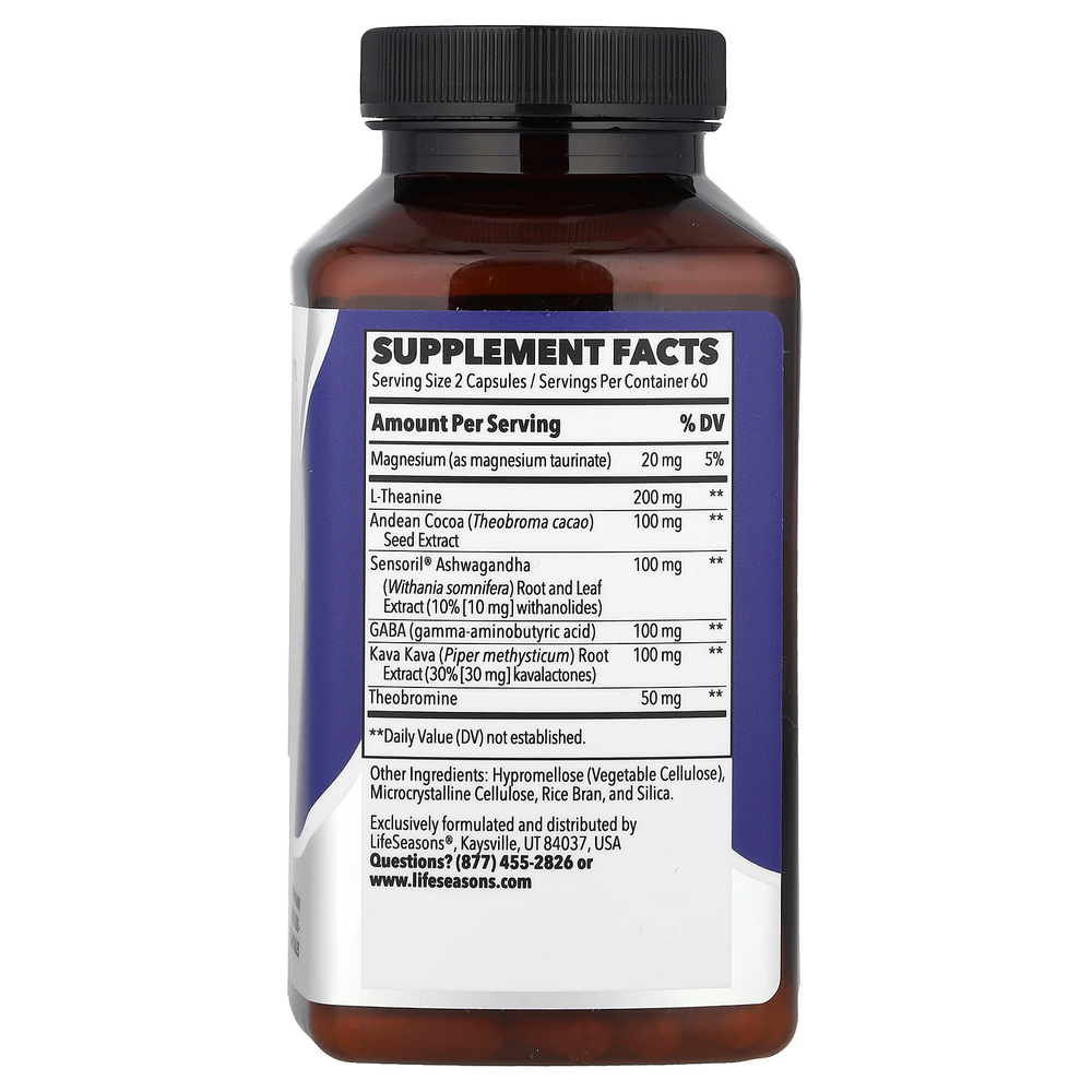 LifeSeasons, Anxie-T®, поддержка при стрессе, 120 растительных капсул