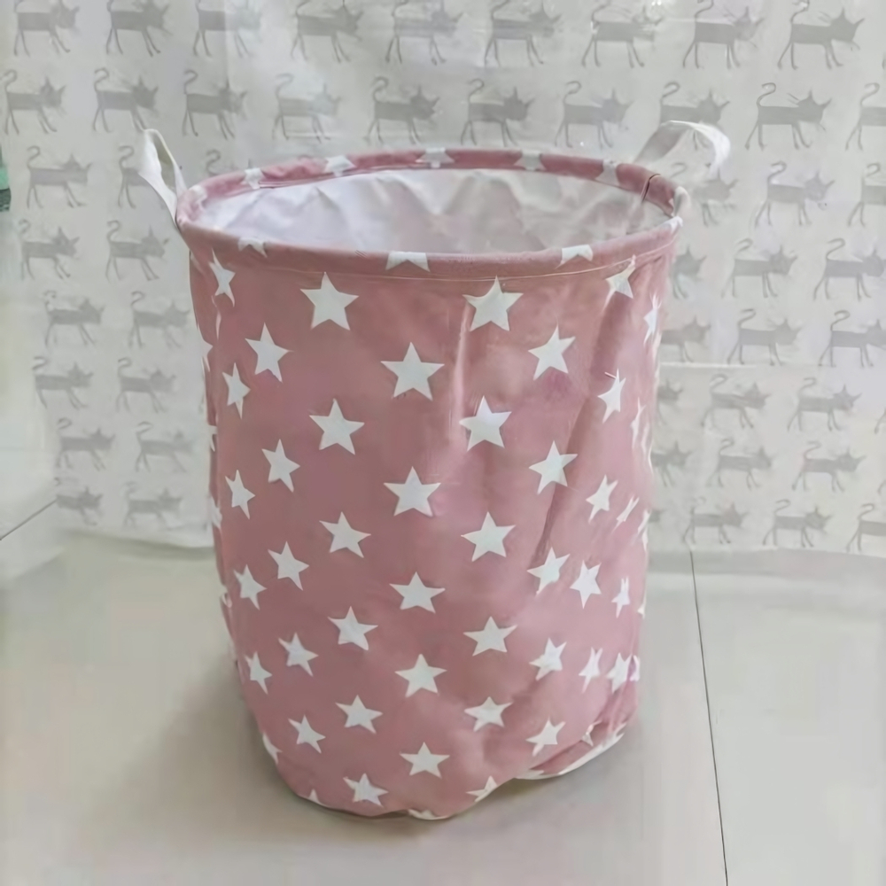 Корзина для хранения круглая Звезды 45*35 см розовый